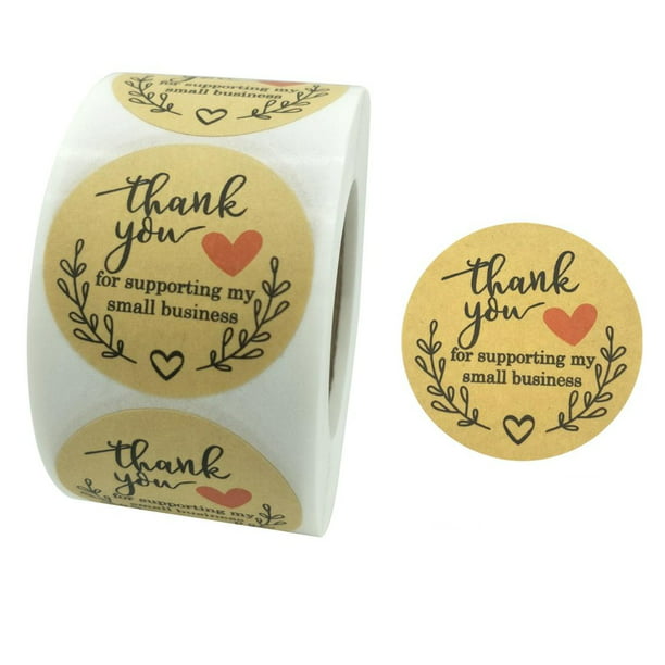 500pcs Thanks For Shopping Local Business Sticker 25mm Round Order Packing Label